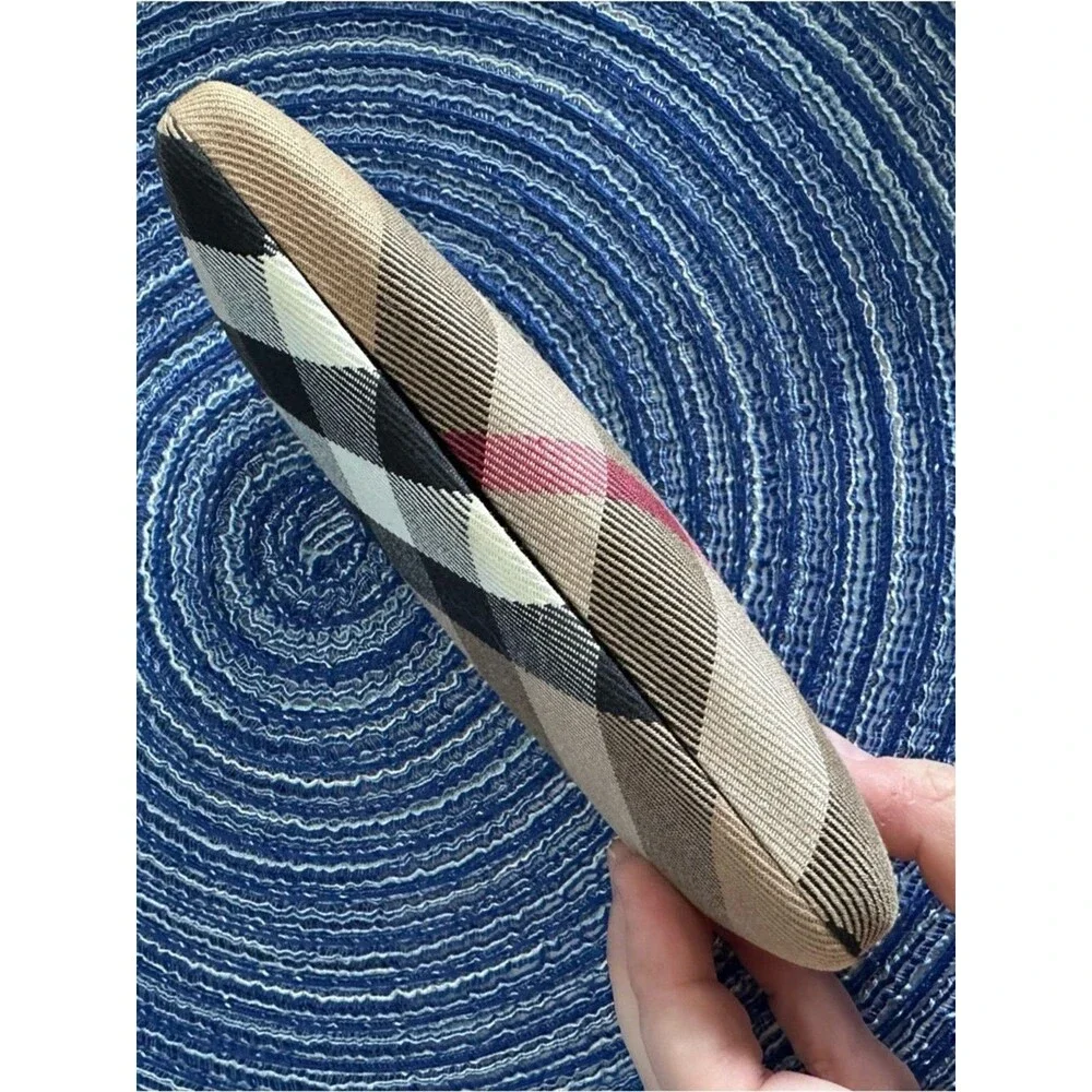 Burberry Nova Check Eyeglasses Hard Case Beige Black Plaid Glasses Case